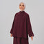 Linen Oversized Shirt - Burgundy - Apparel - TudungPeople