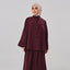 Linen Oversized Shirt - Burgundy - Apparel - TudungPeople