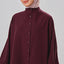 Linen Oversized Shirt - Burgundy - Apparel - TudungPeople