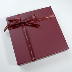 Elegant burgundy accessory gift box by TudungPeople, featuring a stylish and sophisticated packaging design.