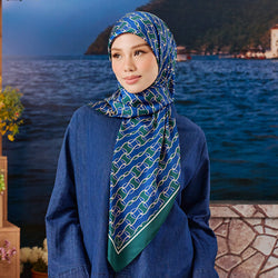 Emerald blue Monogram 3.0 print by TudungPeople, square design with elegant monogram pattern on high-quality print material.