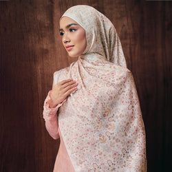 Cream-colored print trinket from TudungPeople with intricate design, ideal for decorative or storage use.