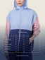 TudungPeople Trio Panel Parka displayed on a hanger, featuring a stylish, lightweight apparel with color-block design and zipper closure.