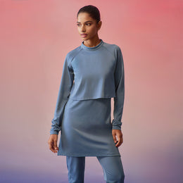 Cape Swimwear Top - Steel Blue