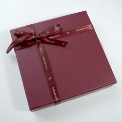 Elegant burgundy accessory gift box by TudungPeople, featuring a stylish and sophisticated packaging design.