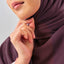 Niya Chiffon 2.0 instant hijab in rich chocolate color, made by TudungPeople, displayed flat with smooth fabric folds.