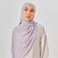 Niya Chiffon 2.0 instant hijab in Foggy color by TudungPeople, showcasing lightweight, soft chiffon fabric and stylish drape.