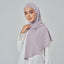 Niya Chiffon 2.0 TudungPeople instant hijab in foggy grey color, lightweight chiffon fabric, styled for everyday wear.