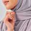 Niya Chiffon 2.0 instant hijab in Foggy color by TudungPeople, showcasing soft, lightweight chiffon fabric with a gentle foggy hue.