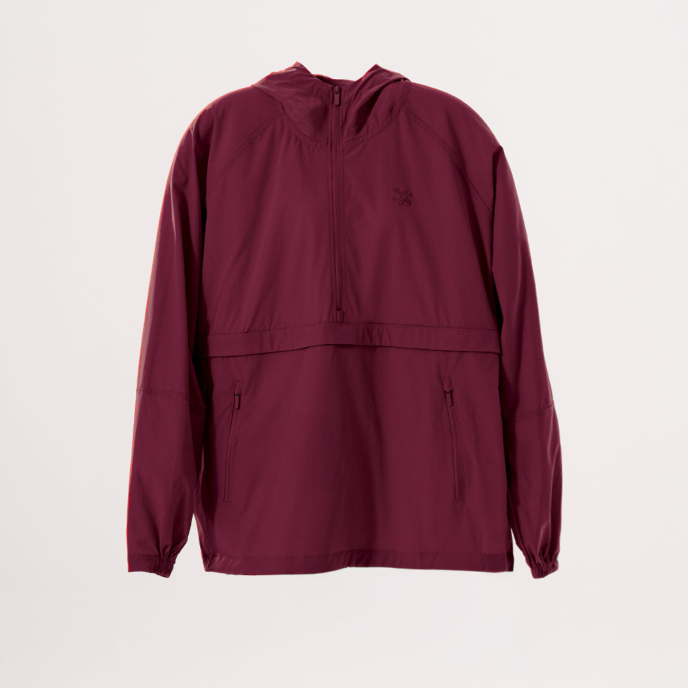 【BURGUNDY】DRAWSTRING RAGLAN PARKA Half Zip Parka 2.0 - Burgundy | TudungPeople