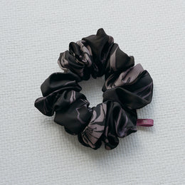 Minimalist Floral - Indigo Scrunchie