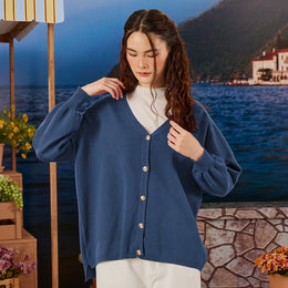 Knitted Cardigan - Denim