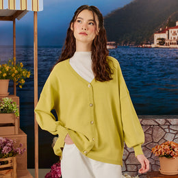 Knitted Cardigan - Pear