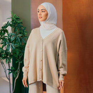 Soy knitted cardigan from TudungPeople, soft and cozy knitwear, featuring a stylish, fitted design perfect for casual wear.
