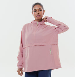 Lightweight Half Zip Parka - Pink