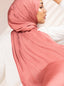 Elegant Leia Satin signature tudung by TudungPeople, showcasing smooth satin fabric and stylish design in a close-up view.