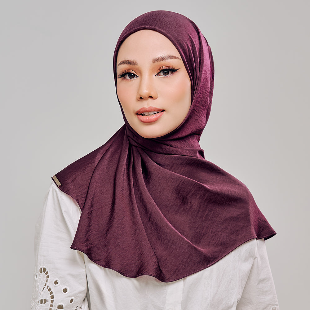 Niya Satin in Mahogany | TudungPeople