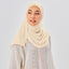 Niya Chiffon 2.0 instant hijab in Parmesan color by TudungPeople, showcasing the lightweight, flowy chiffon fabric.