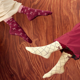 Ribbon Grip Socks