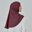 Niya Chiffon 2.0 in Sangria instant hijab by TudungPeople, displayed flat in deep red chiffon fabric with pleats.