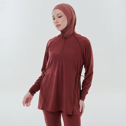 Adjustable copper swimwear top from TudungPeople, featuring a stylish design and adjustable straps for a perfect fit.