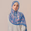 Dusty blue print by TudungPeople from the Atelier collection, showcasing intricate design and vibrant color in detailed fashion print.