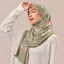 Atelier satin silk print shawl in Sage by TudungPeople