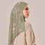 Dusty green Atelier print by TudungPeople featuring intricate design details on high-quality fabric.