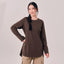 Back Pleated Top - Dark Brown - Apparel - TudungPeople