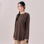 Back Pleated Top - Dark Brown - Apparel - TudungPeople