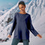 Back Pleated Top - Blue Black