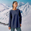 Back Pleated Top - Blue Black