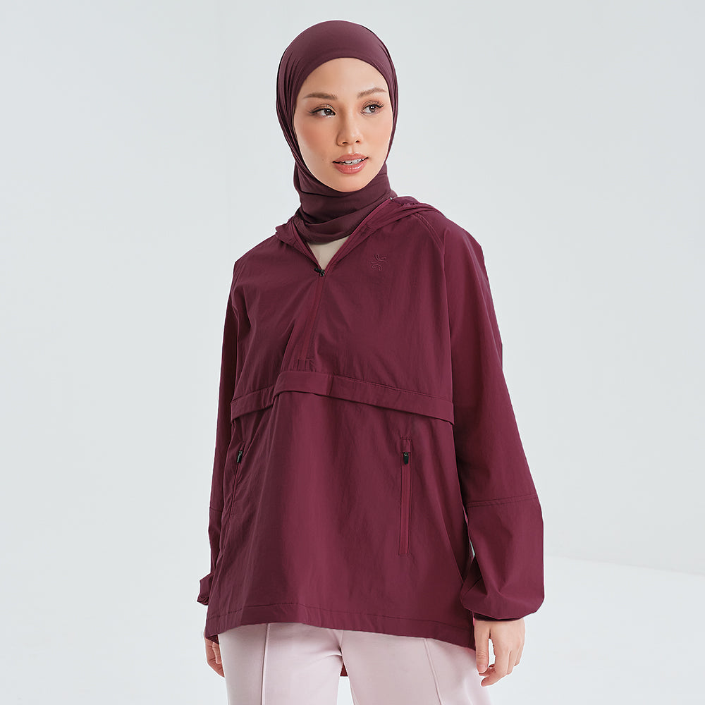 Half Zip Parka 2.0 - Burgundy | TudungPeople