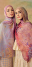Two women wearing Impressionist Modal print shawls by TudungPeople