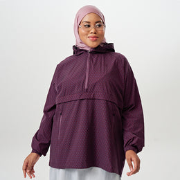 Printed Half Zip Parka - Monogram Aubergine