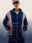 Size chart image for TudungPeople's Duo Panel Parka Aura, showing various clothing measurements and fitting details.