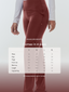 Size chart image showing TudungPeople basic swimwear pants sizing guide with measurement details.