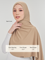 Size chart image for TudungPeople Nano Najwa Sport Luna active hijab, showing measurements and fitting guide.