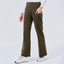 Army green straight active pants by TudungPeople, casual athletic apparel with a comfortable fit and sleek design.