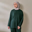 Back Pleated Sweatshirt - Forest - Apparel - TudungPeople