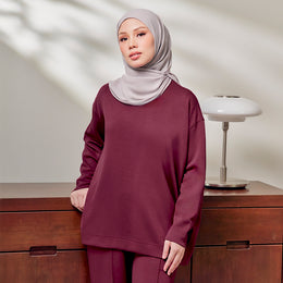 Oversized Sweatshirt - Burgundy