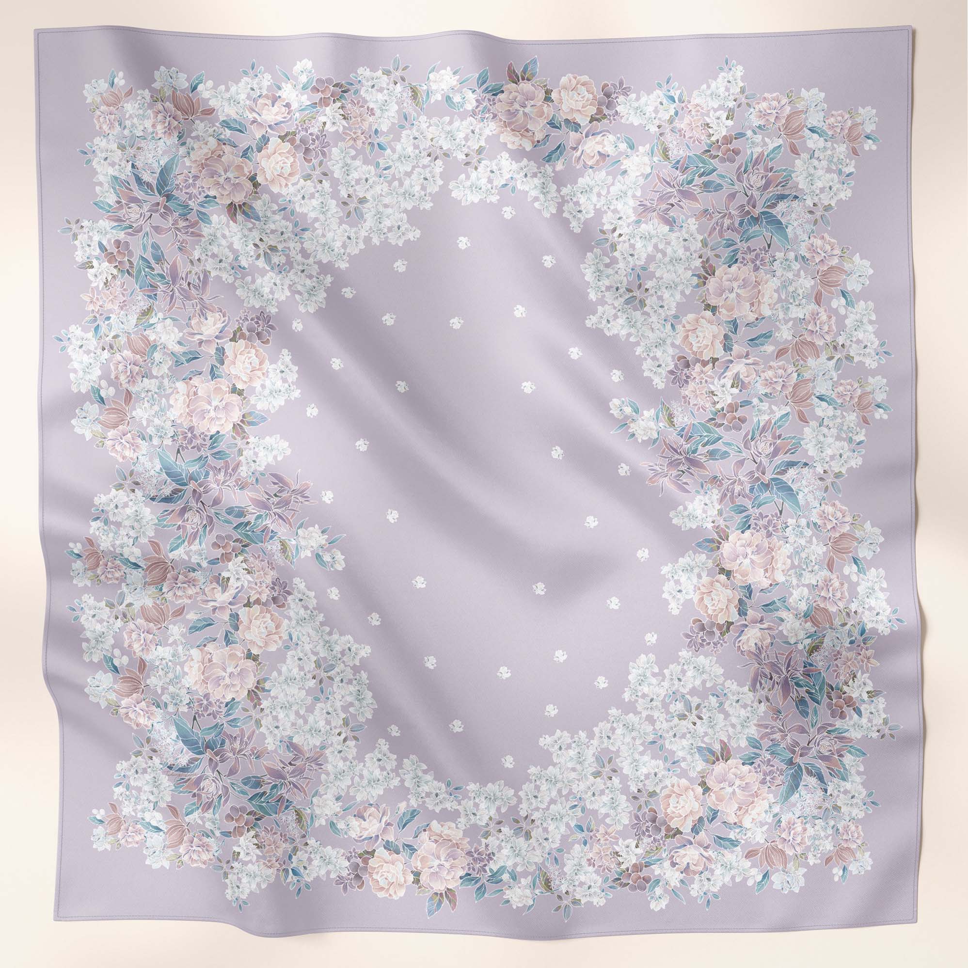 LE Batik Floral in Lavender (SQ) - TudungPeople