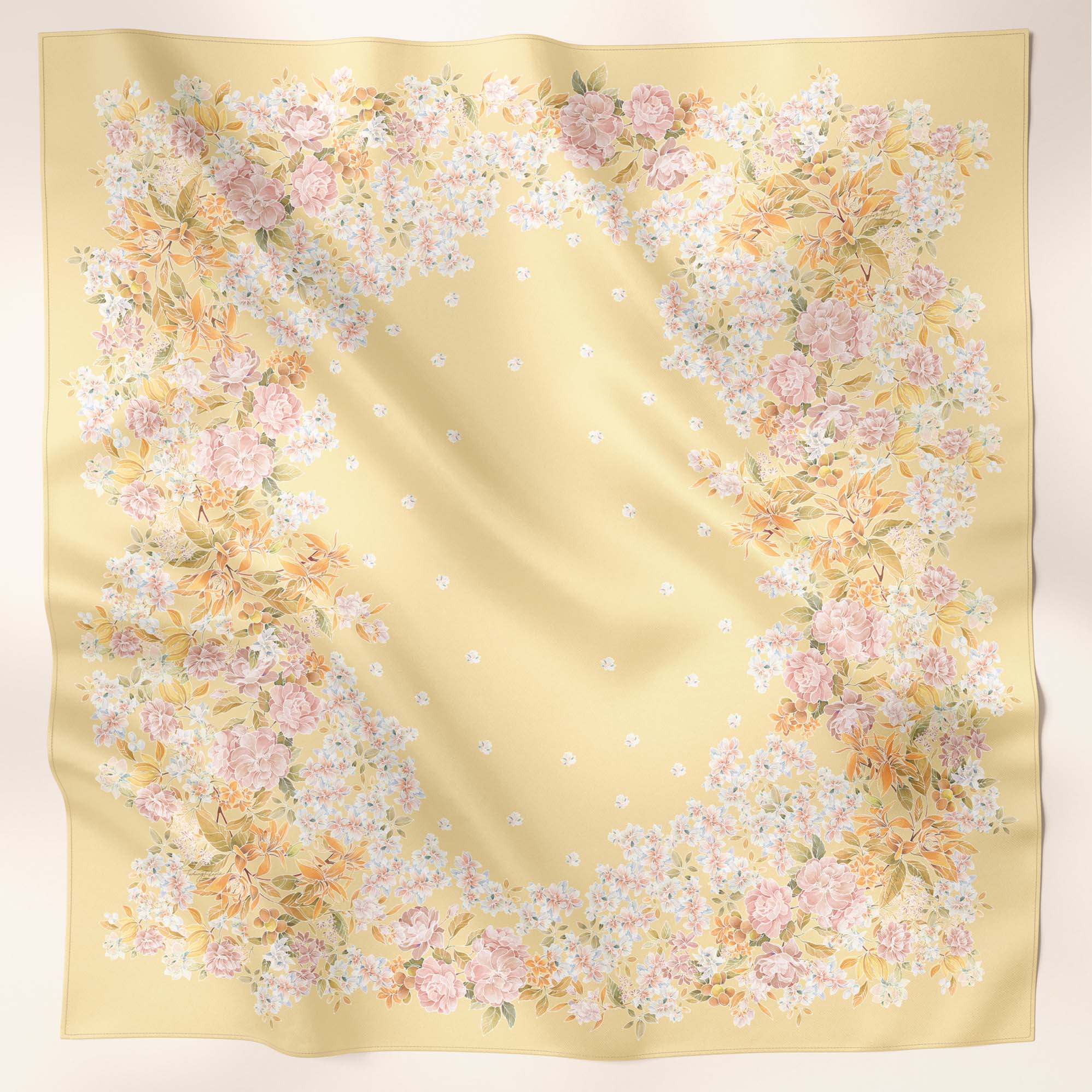 LE Batik Floral in Yellow (SQ) - TudungPeople