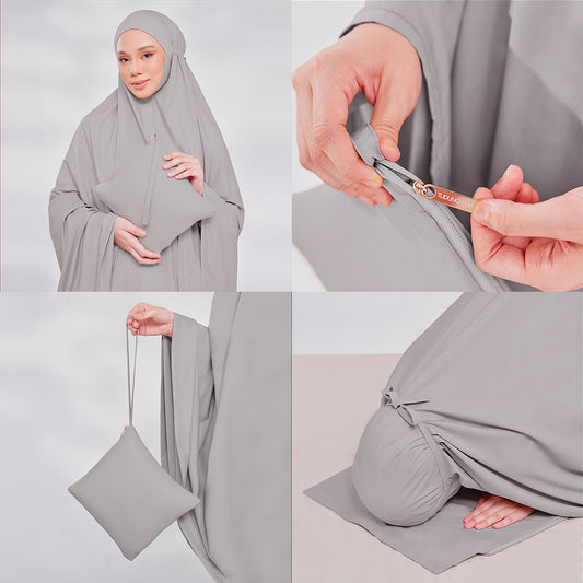 Aman Prayerwear - Grey - TudungPeople