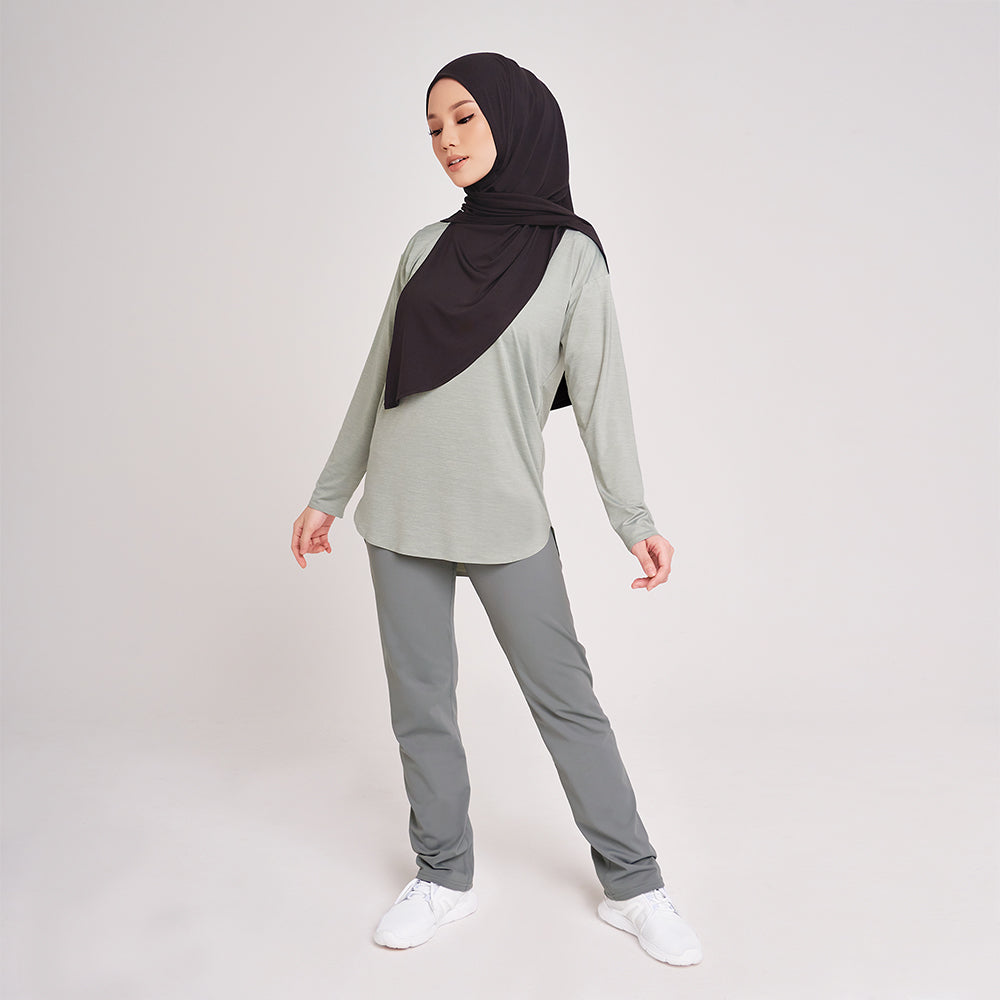 Najwa Active Pants in Dusty Green - TudungPeople